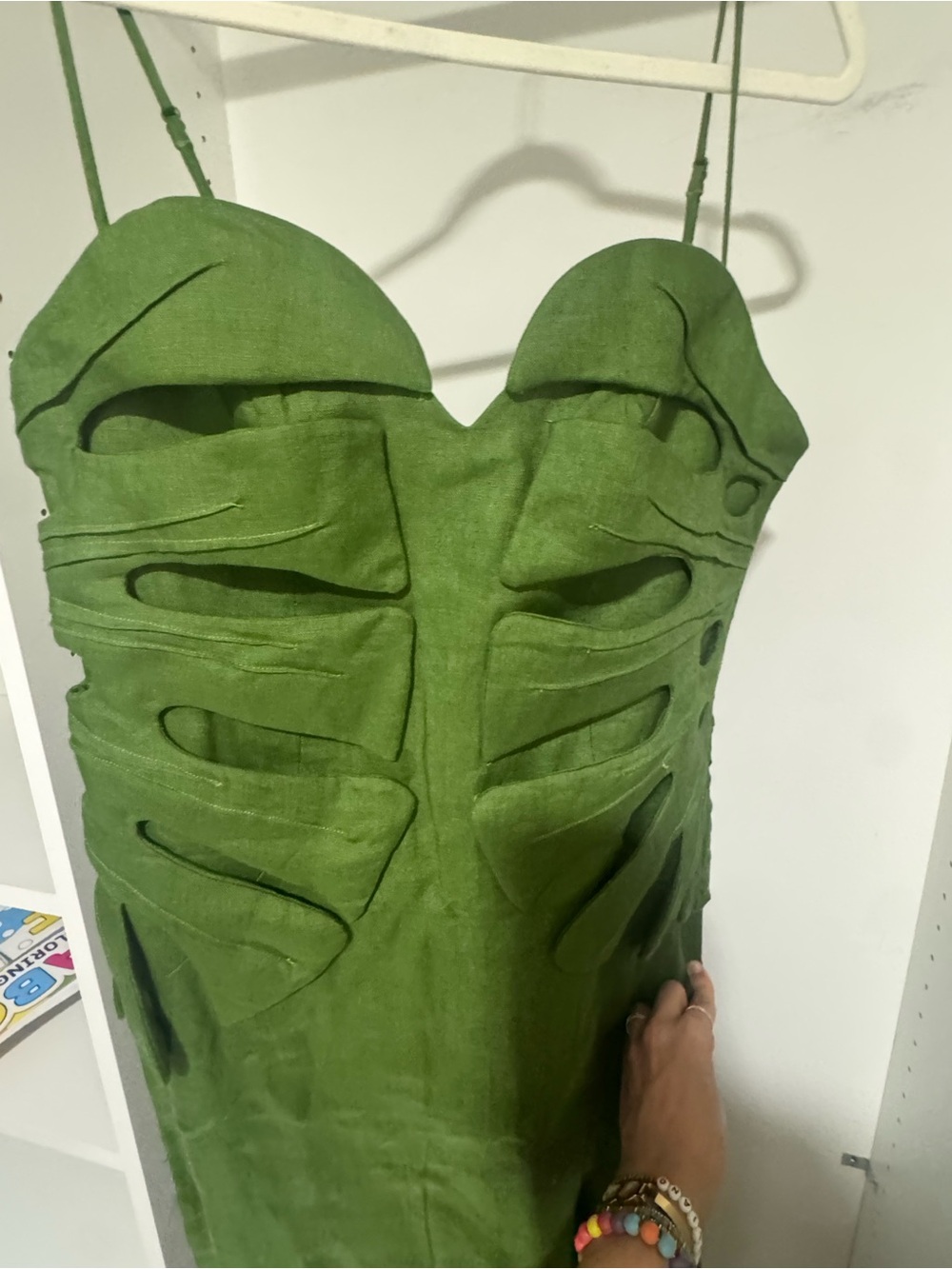 FARM Rio Olive Green Strapless Sculpted Dress NWT - Picture 5 of 7
